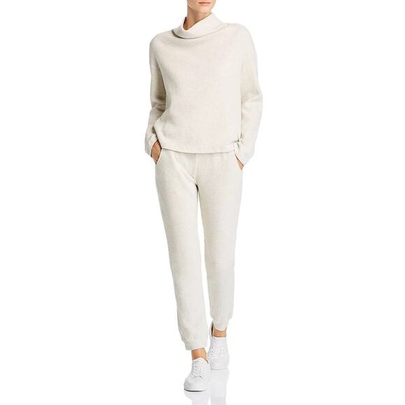 MONROW Cowl-Neck Waffle-Knit Sweater Women’s Size XL Thermal Lounge Pullover - Picture 1 of 10